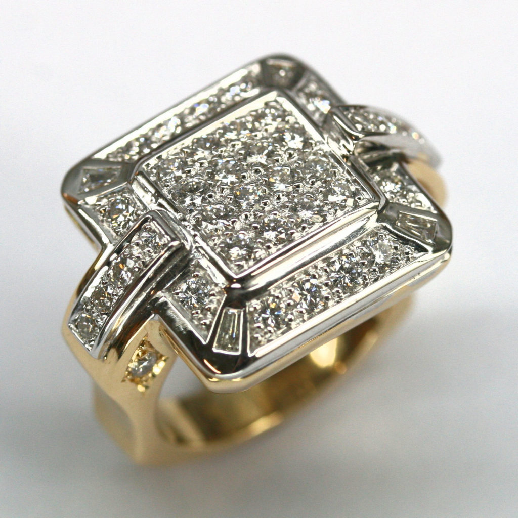 Bague Carrée Or Diamant