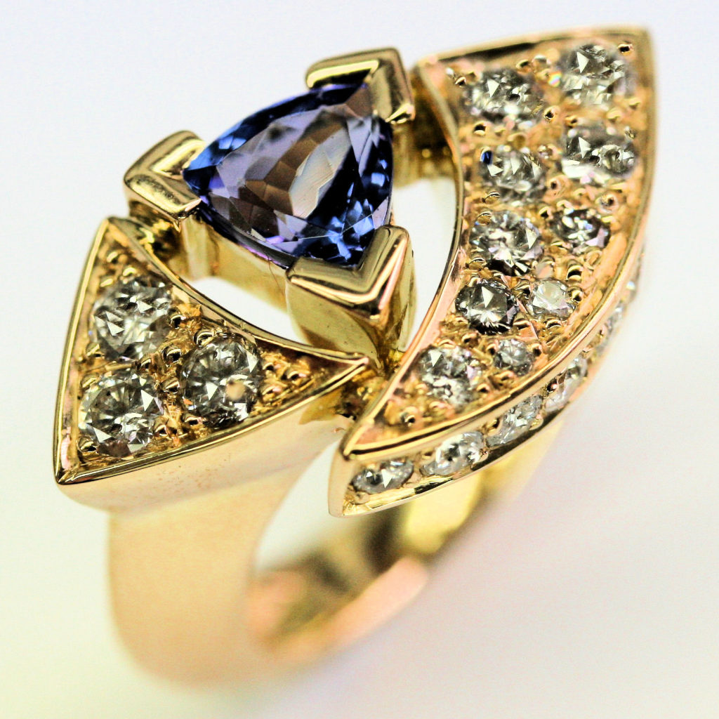 Bague Or Tanzanite Diamant